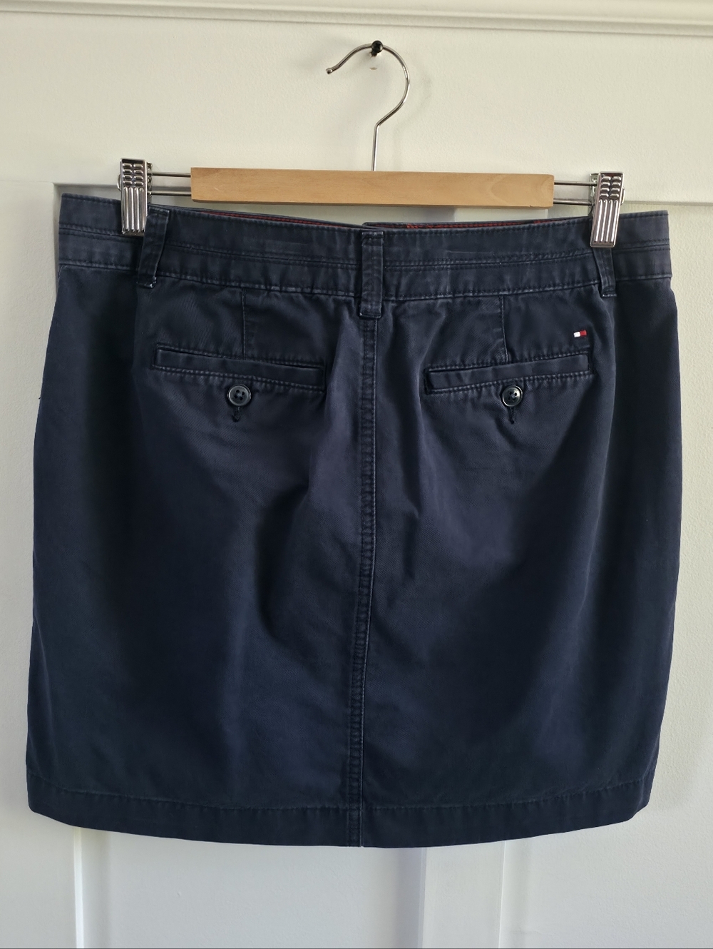 Tommy Hilfiger Preppy Navy Utility Skirt, 100% Cotton, Y2K/2000 Style, Size 6 - Picture 4 of 12